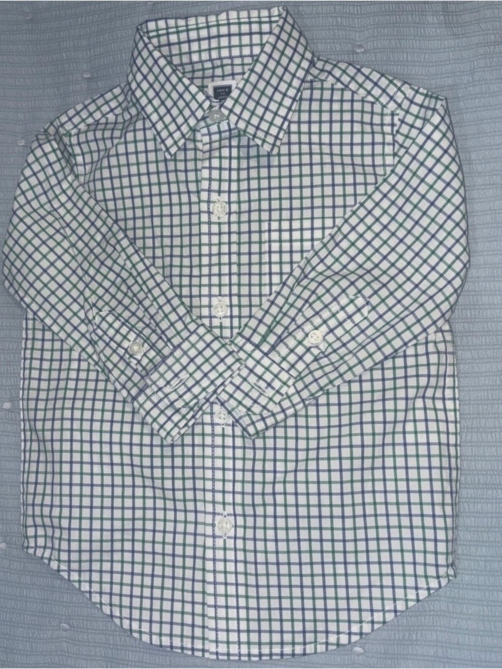 Janie and Jack Blue and Green Check Button-Down Shirt